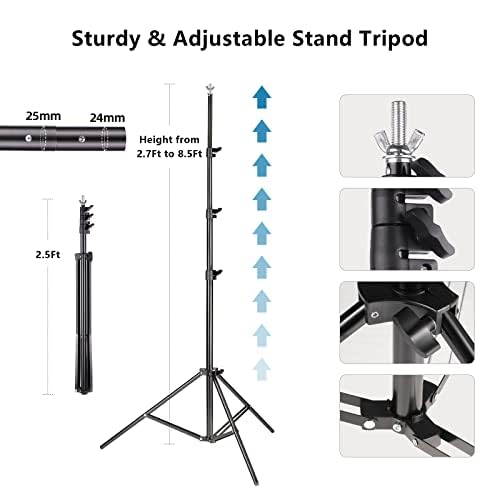 ZBWW Backdrop Stand 8.5x10ft, Photo Video Studio Adjustable Backdrop Stand for Parties, Wedding, Photography, Advertising Display